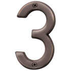 Hy-Ko Prestige Series 4 In. Oil Rubbed Bronze House Number Three Image 1